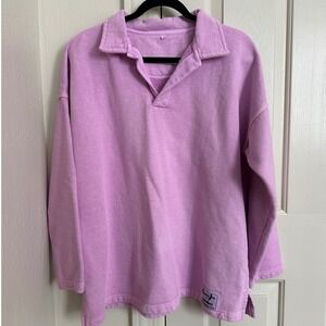 Sloppy Joe by Jackie Harris Collar Sweatshirt 100% Organic Cotton Pink Purple UK
